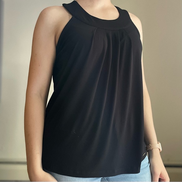 Ellen Tracy Black Pleated Tank - Picture 1 of 3